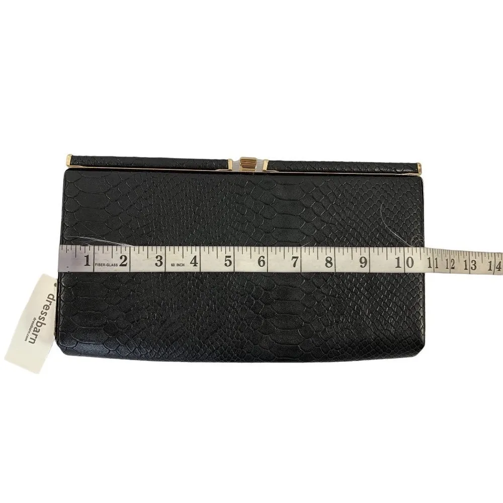 Dressbarn Women's Black & Gold Clutch Bag - Image 5