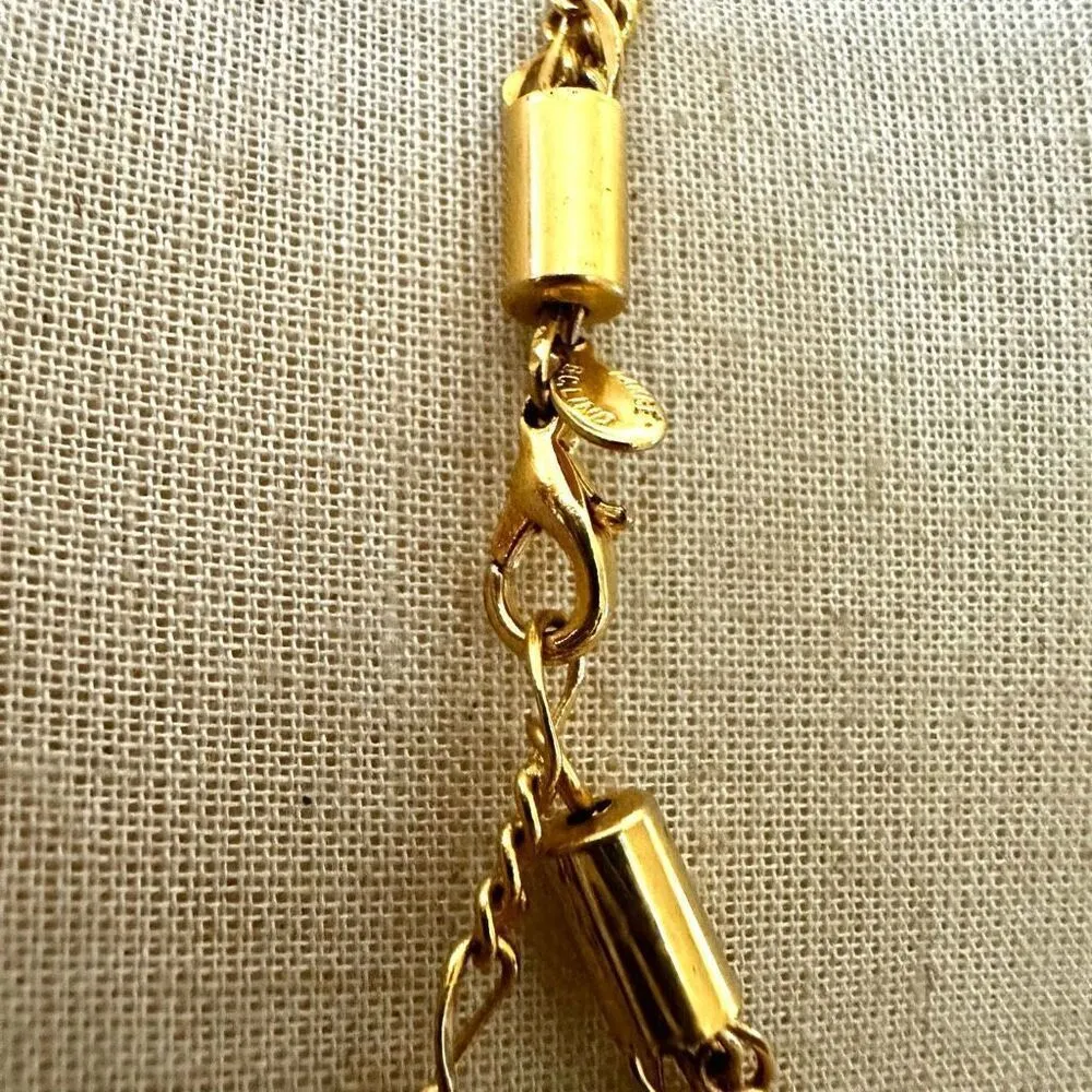 Vintage B.C. Lind 14K GE purple beaded triple strand Necklace Gold - Image 7