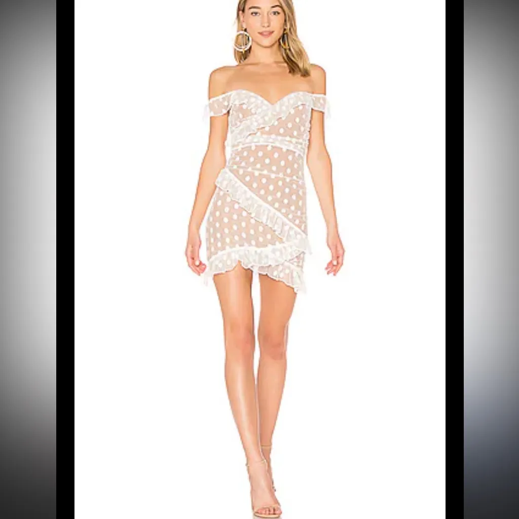 MAJORELLE Bandit Dress in White lace ruffle revolve fall formal $189 party - Image 2