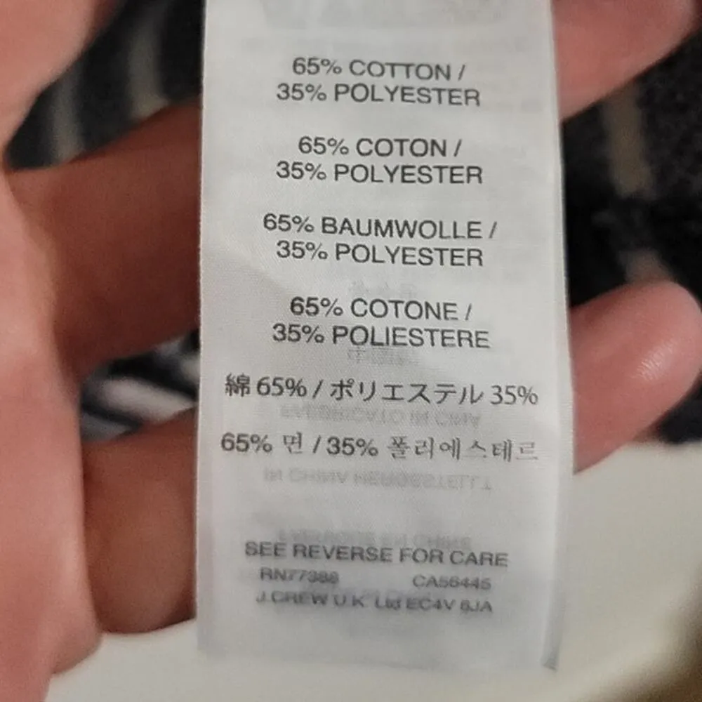 J Crew Baja Striped 3/4 Sleeve Hoodie Blue White Small - Image 6