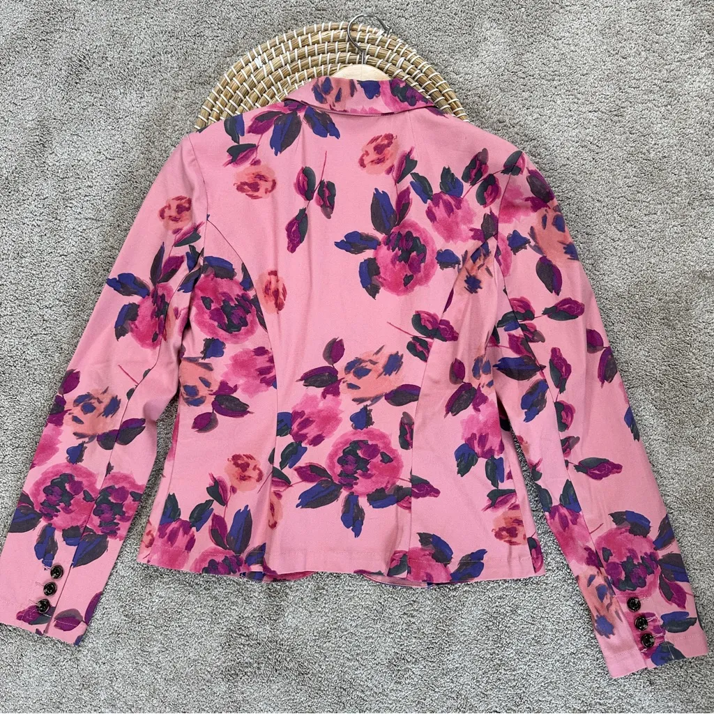 CAbi Women’sa Floral Jacket Blazer Longsleeve in Pink Rose Garden Cottagecore 8 - Image 12