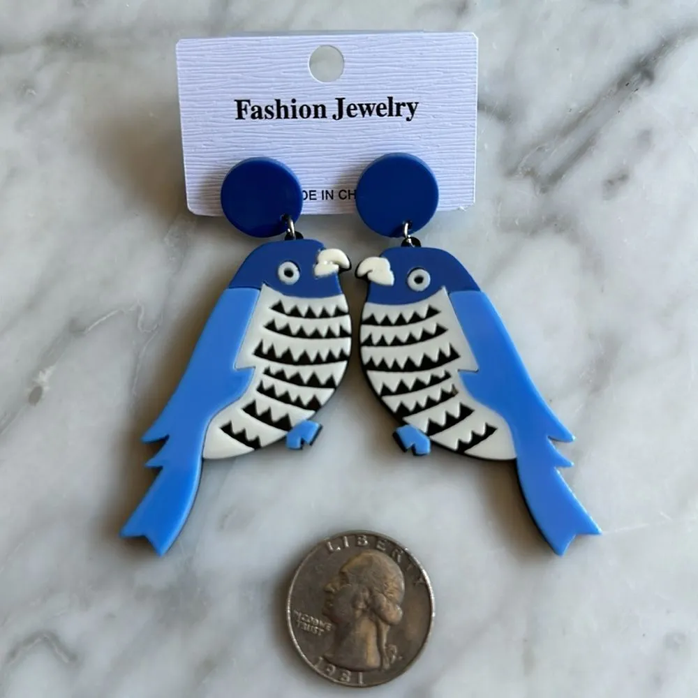 NWT dangle Blue parrot earrings - Image 2