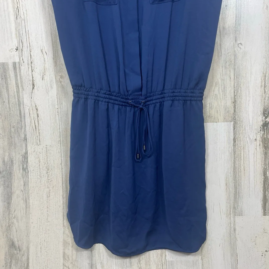 Vince Utility Drawstring Waist Shirt Dress Deep Navy Size Minimalist Casual Blue Size M - Image 4
