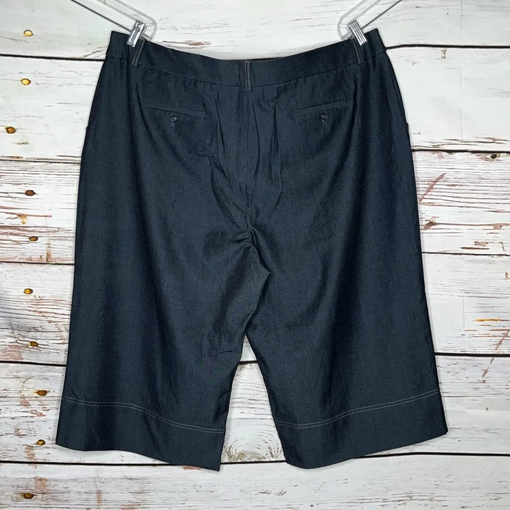 Dialogue NWT Size 28W Blue Refined Stretch Twill Wide Leg Capri Pants - Image 2