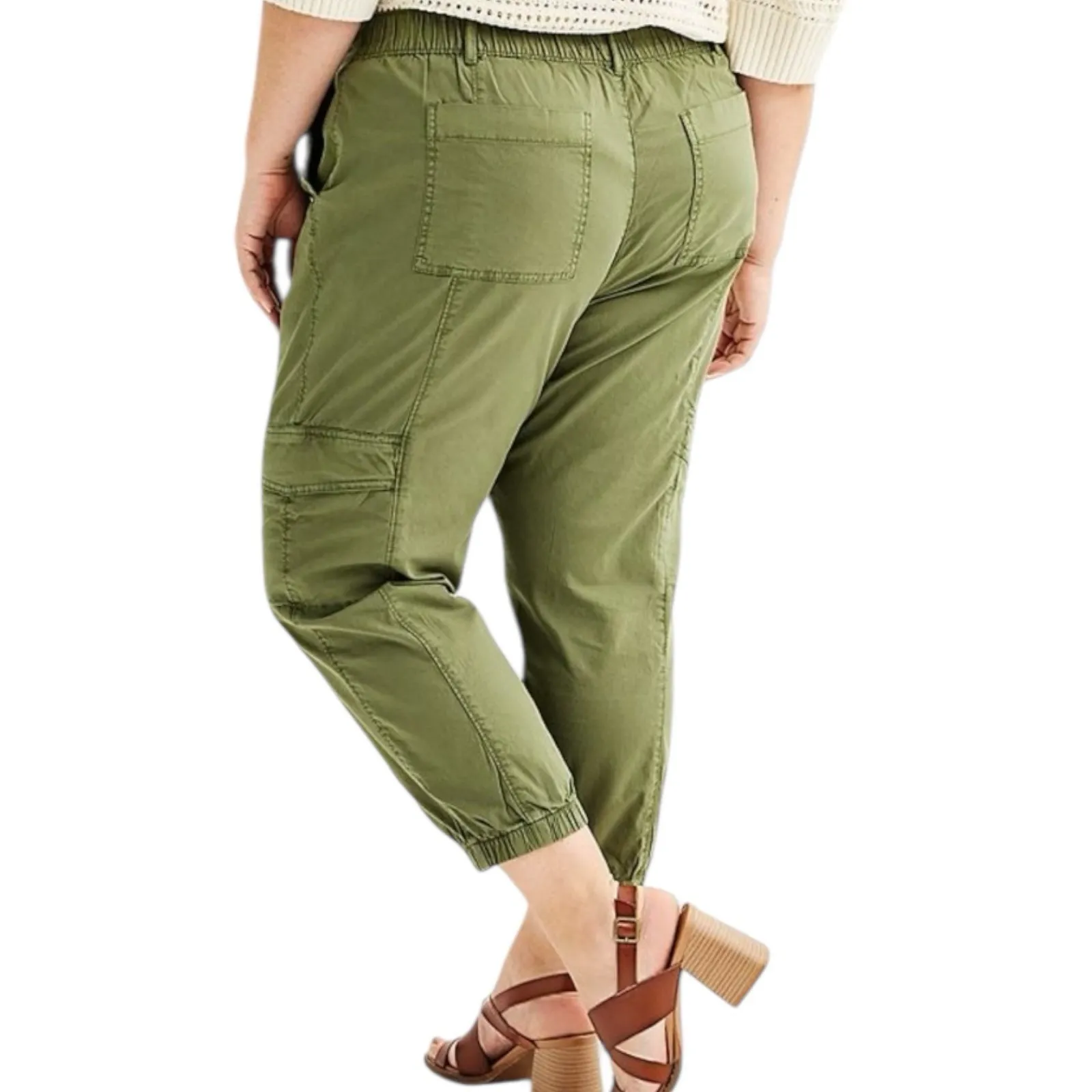 Sonoma Goods for Life‎ Capri Pants 24W Plus Utility Green Stretch Pull On Women - Image 2