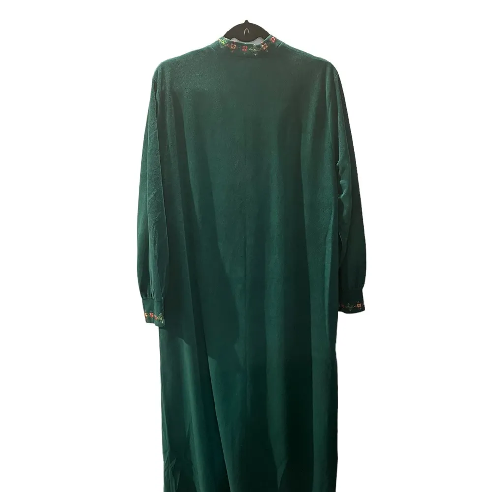 VTG Carole Emerald Green Long Pullover Robe Sz L Size L - Image 3