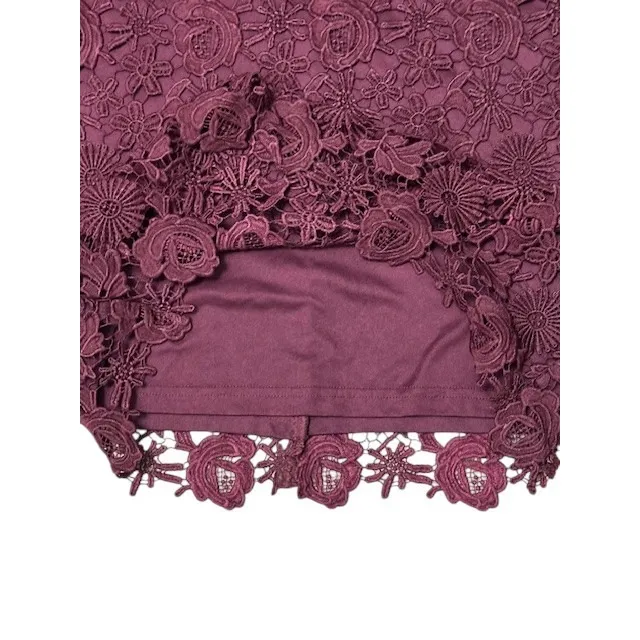 Lulus Love Poem Burgundy‎ Lace Halter Mini Dress Party Cocktail Date Night Small - Image 11