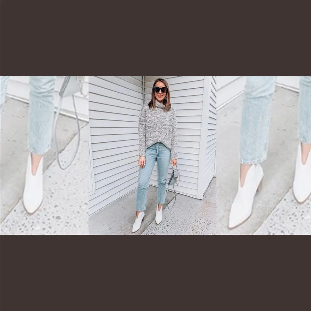 Linea Paolo Westly Bootie Blush Suede Gold Accent Pointed Toe Ankle Boots - Image 14