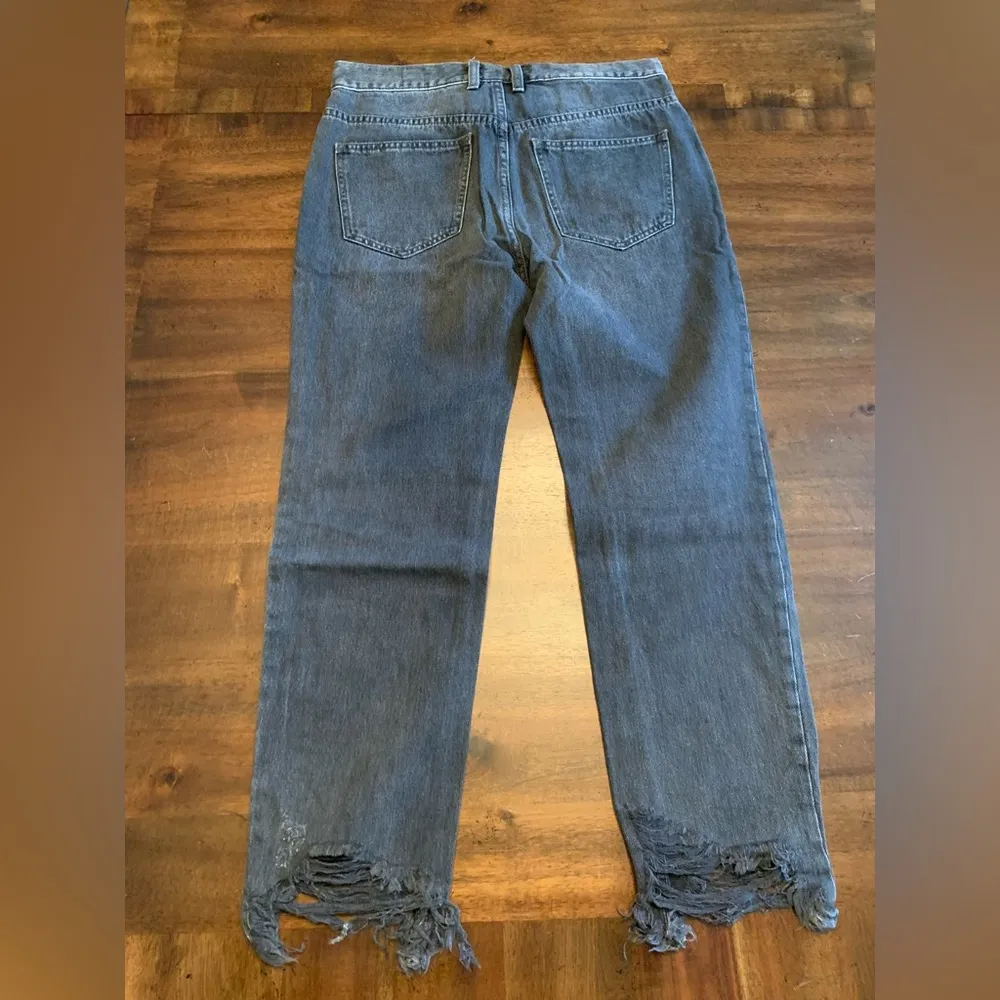 We The Free Free People  Jeans Size 27 Regular Mid Rise Black Distressed - Image 3