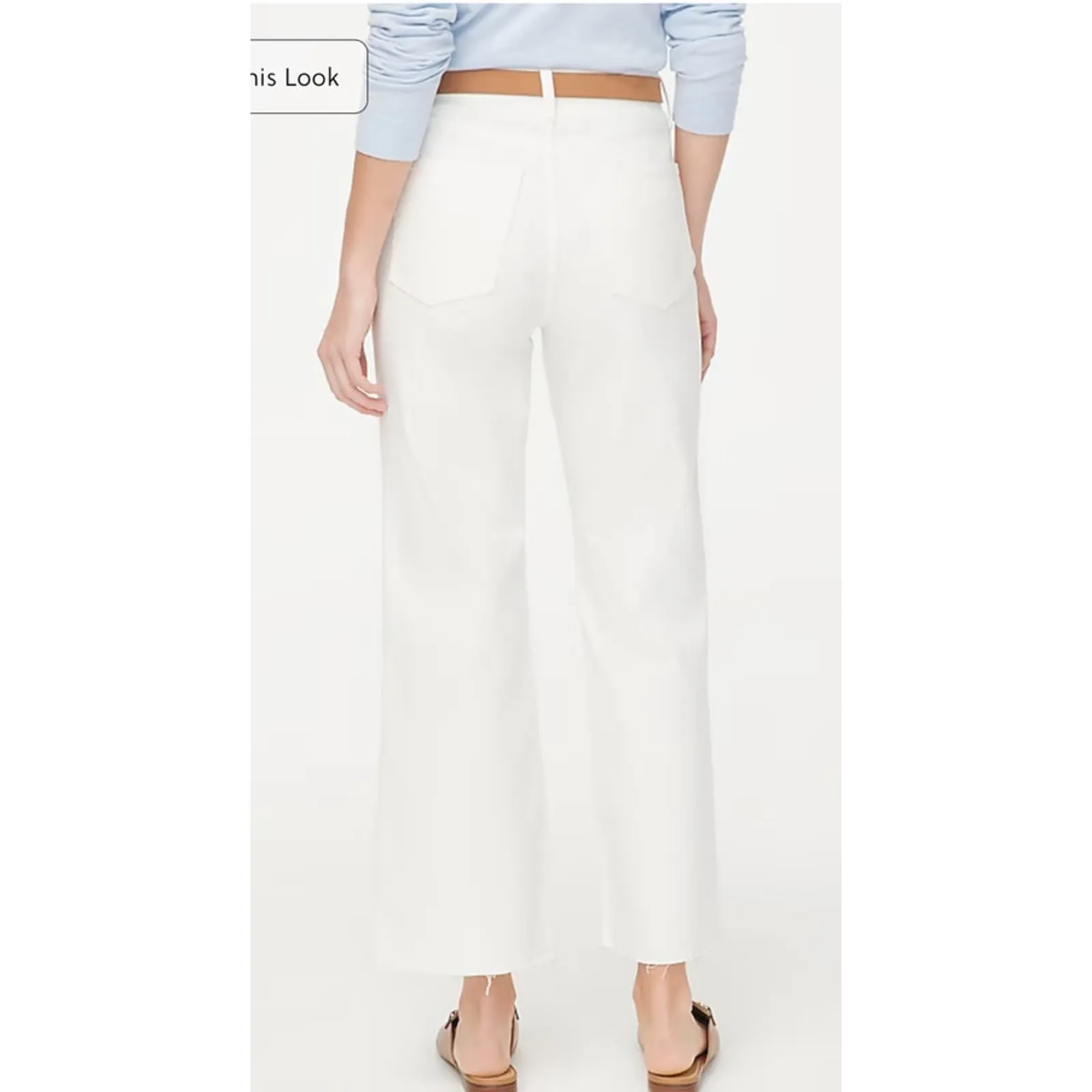 J. Crew Wide-Leg Crop Stretch Jean in All-Day Stretch Seashell White Size‎ 33 - Image 3