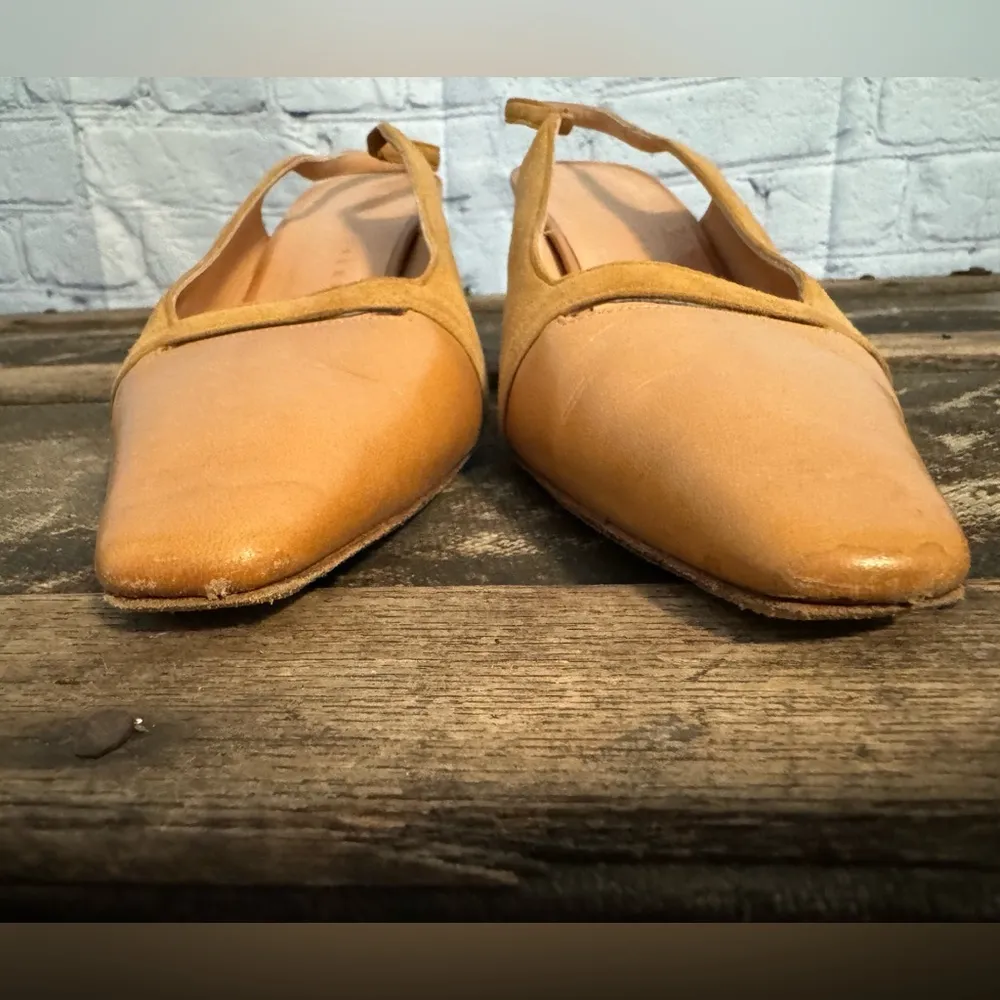 Richard Tyler Couture Sling Back Pumps Tan Size 8.5 - Image 3