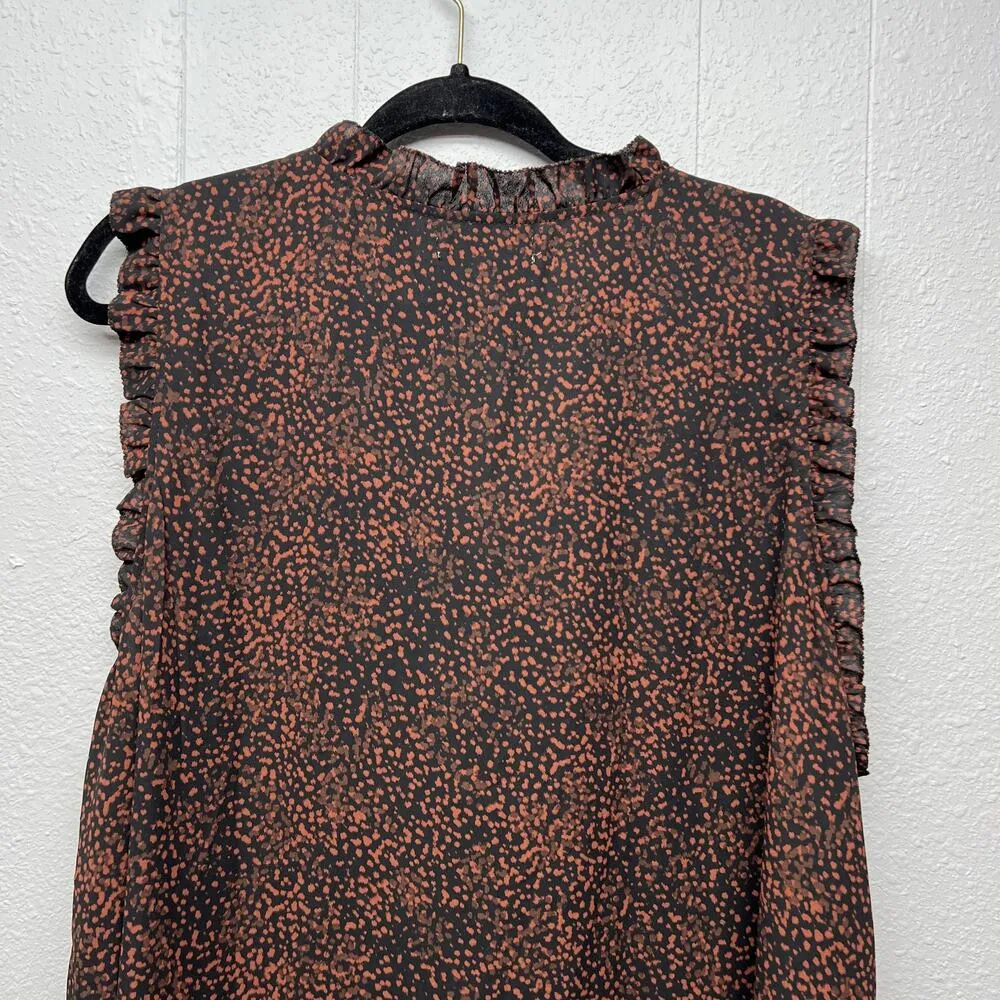 Nordstrom Sheer Speckled Ruffle Trim Top Womens 3X Lightweight Beachy Summer - Image 6