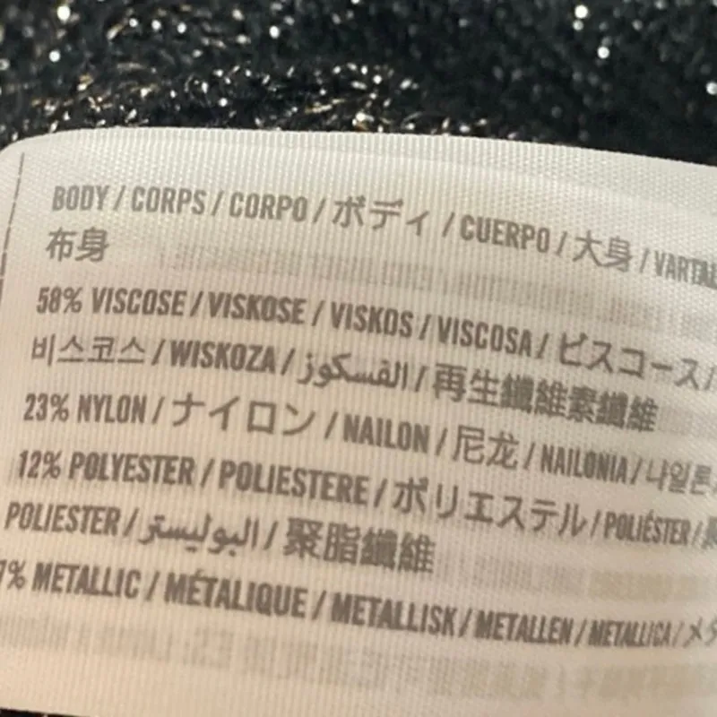 Abercrombie & Fitch Women's Black Metallic Long Sleeve Knit Crop Sweater Top XXS - Image 4