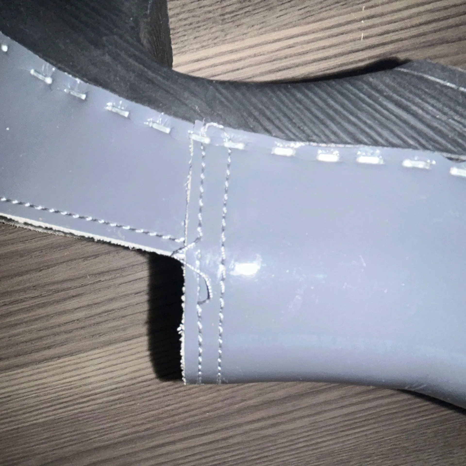 VERKA Jobba Gray Stone Swedish Slip On Wooden Patent Leather Chunky Professional Clog Shoes - Image 7