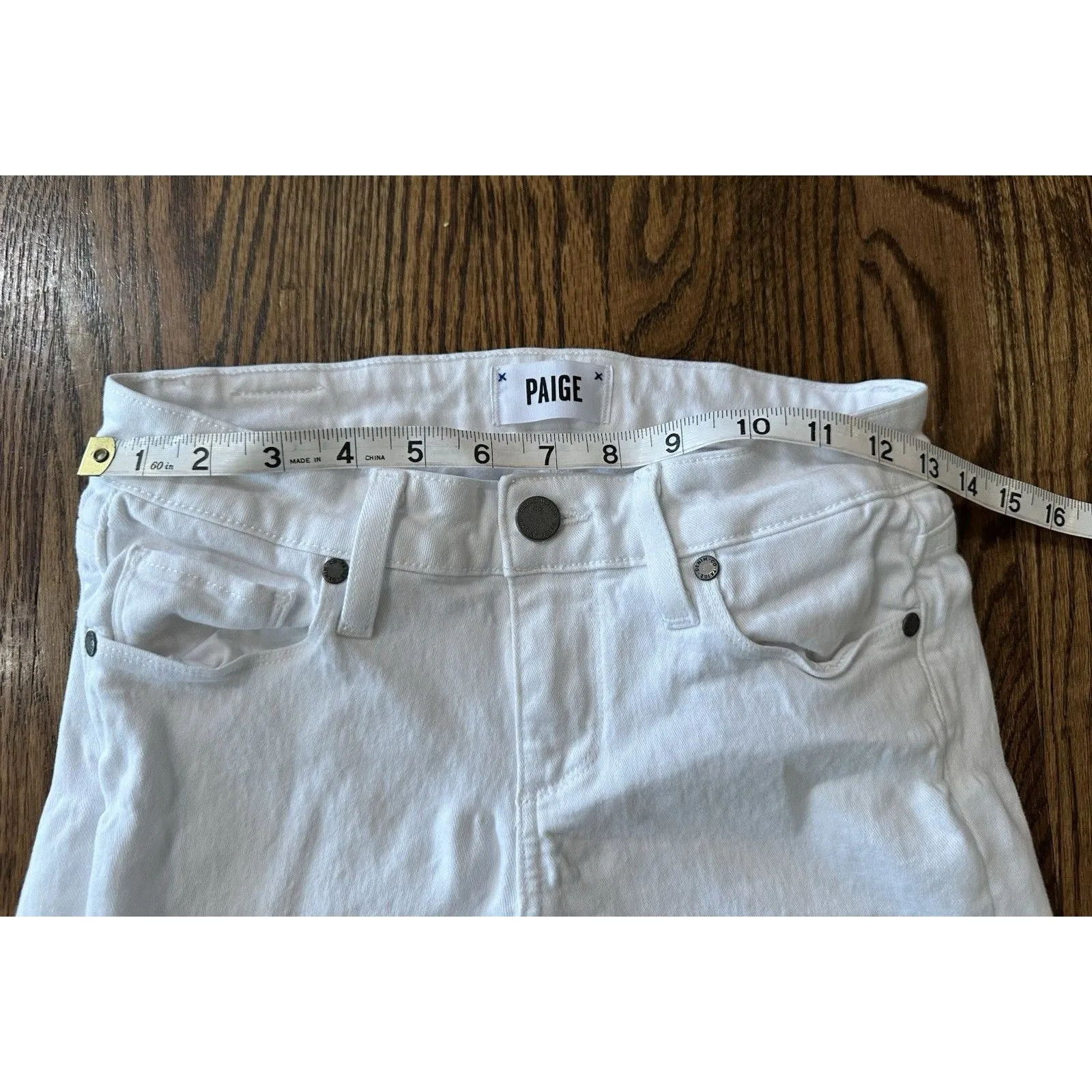 Paige Skyline Ankle Peg Jeans Womens Size 26 US Size 2 Optic White Stretch‎ EUC - Image 6