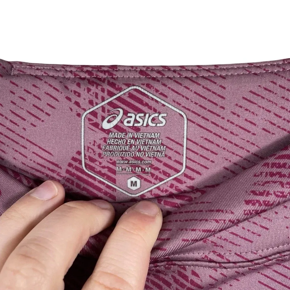Asics Kate Mesh Capri Leggings Purple Oxide/Dried Berry Linear Eclipse Size M - Image 10