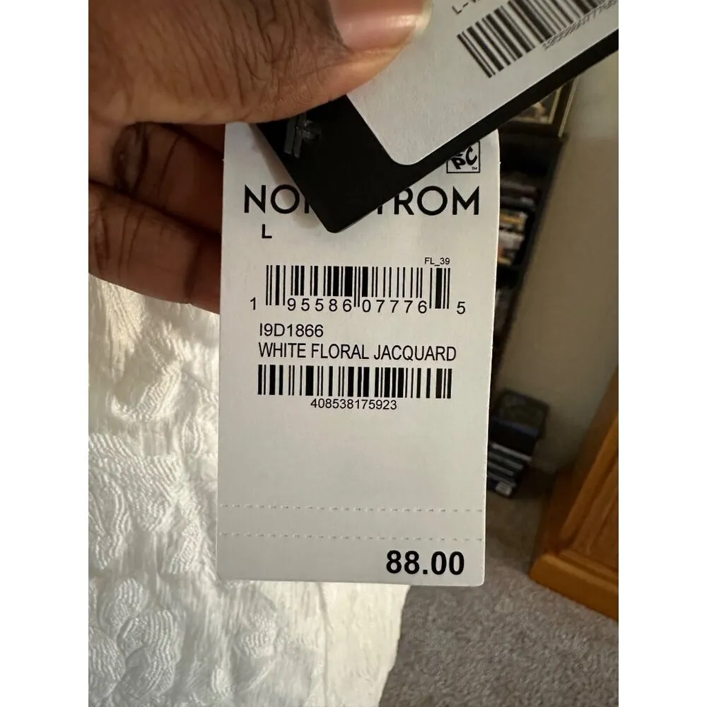 Lulus From this Day White Floral Jacquard Strapless Midi Dress Size L NWT Bridal Size L - Image 5