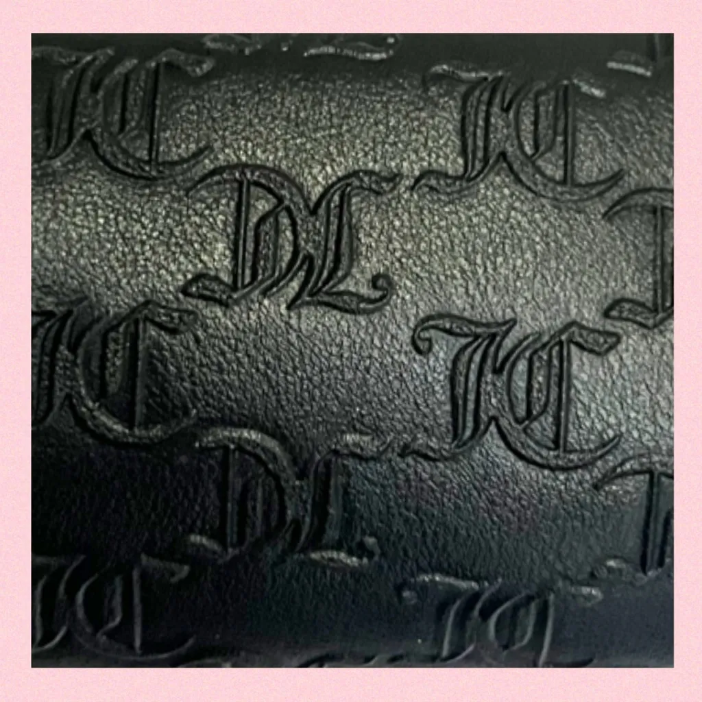 JUICY COUTURE Bling Bling Barrel Handbag Black Gold Chain Bling “JUICY” Logo - Image 5