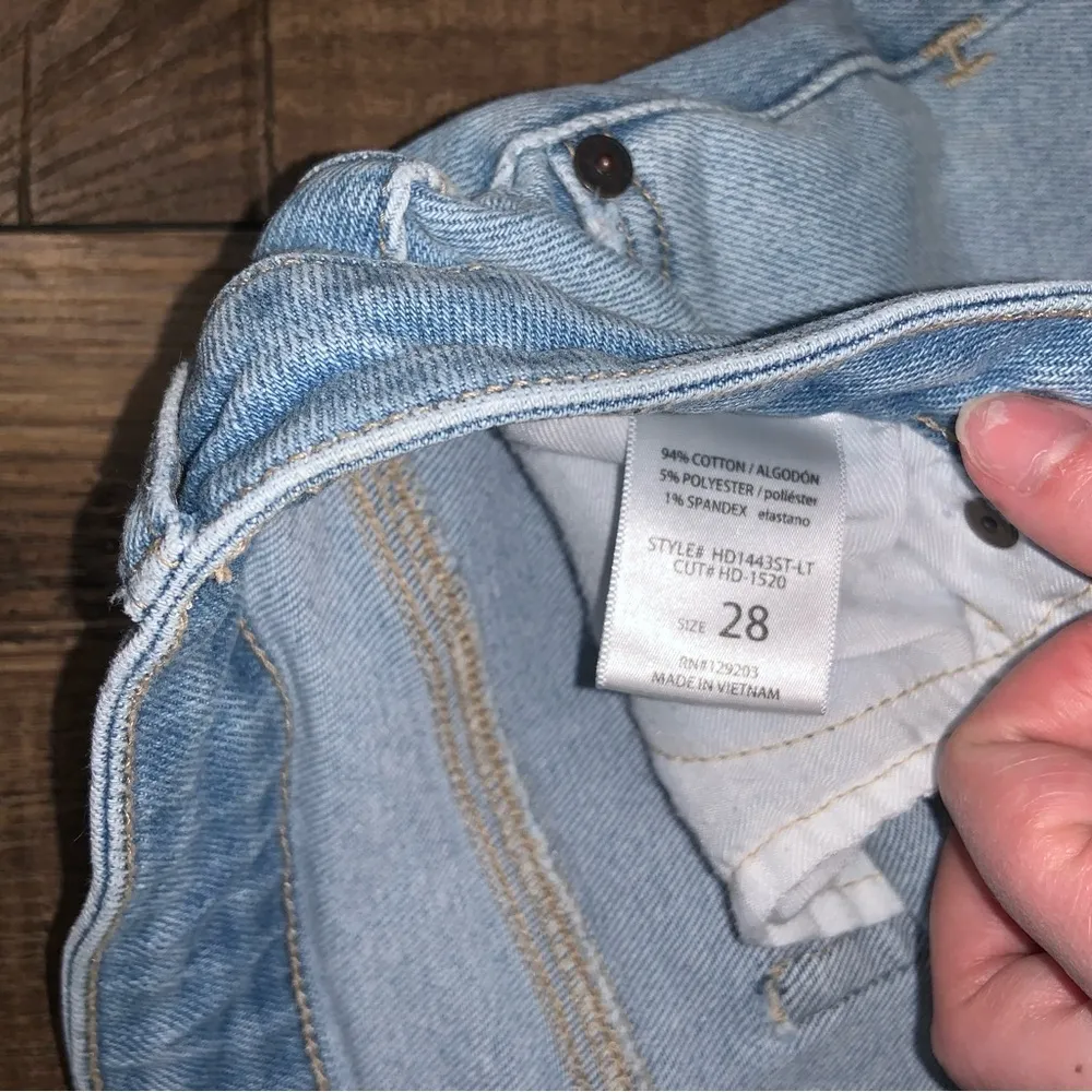 Hidden Los Angeles denim faded straight leg Jean distressed boho casual spring Blue Size 28 - Image 4