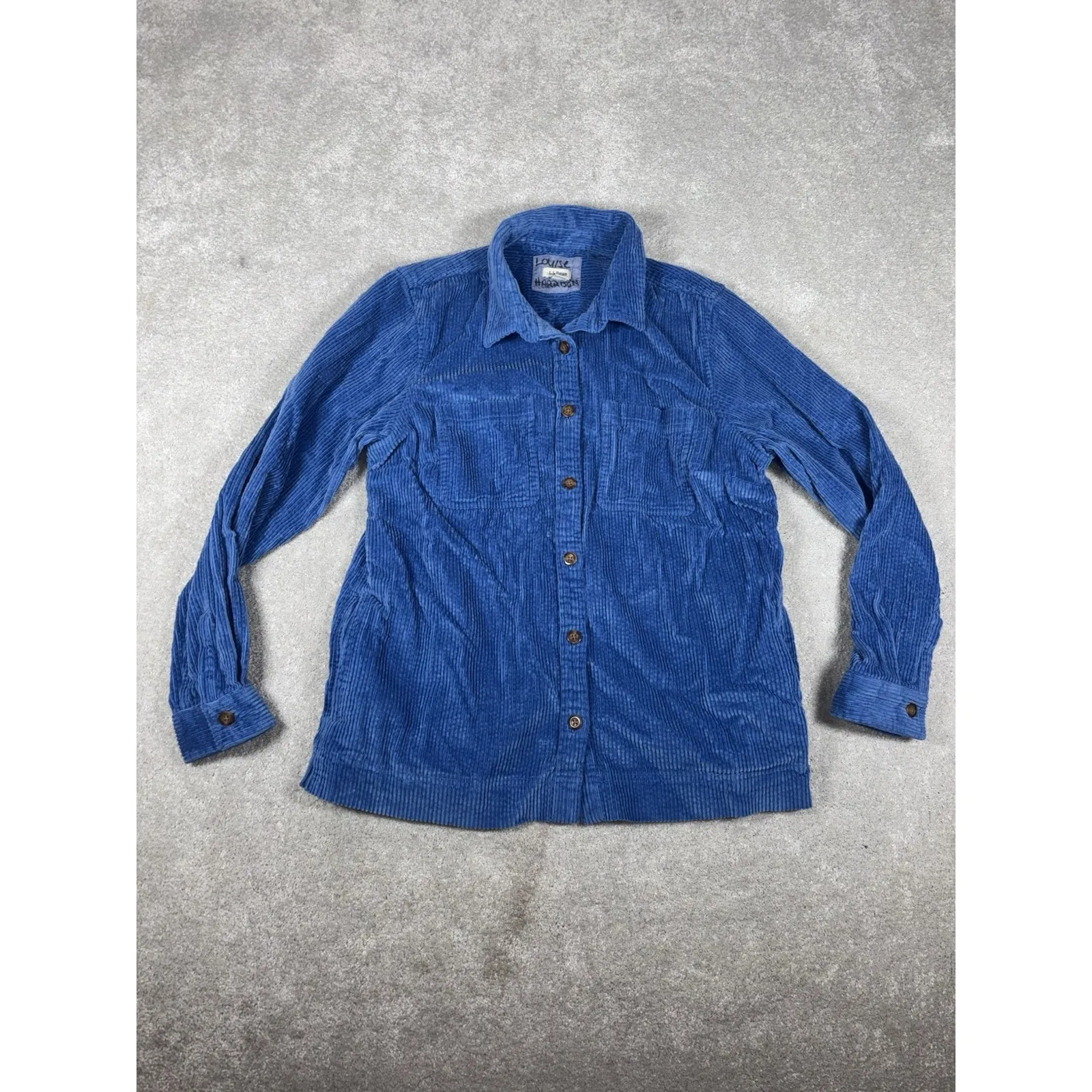 LL Bean Shirt Womens Medium Blue Comfort Corduroy Relaxed Button Up Long Sleeve - Image 3