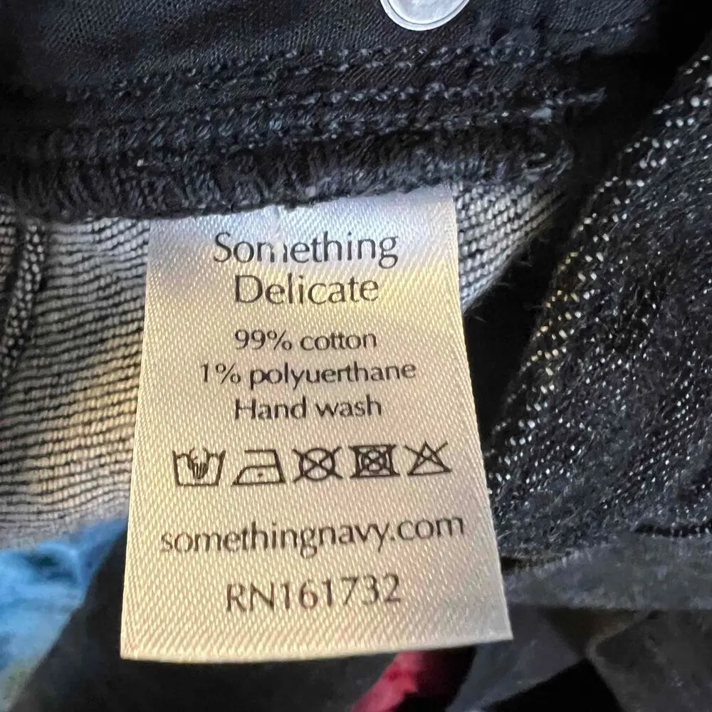 Something Navy Jeans High Waist Straight Leg Black 5 Pocket Womens Size 8 New - Image 7