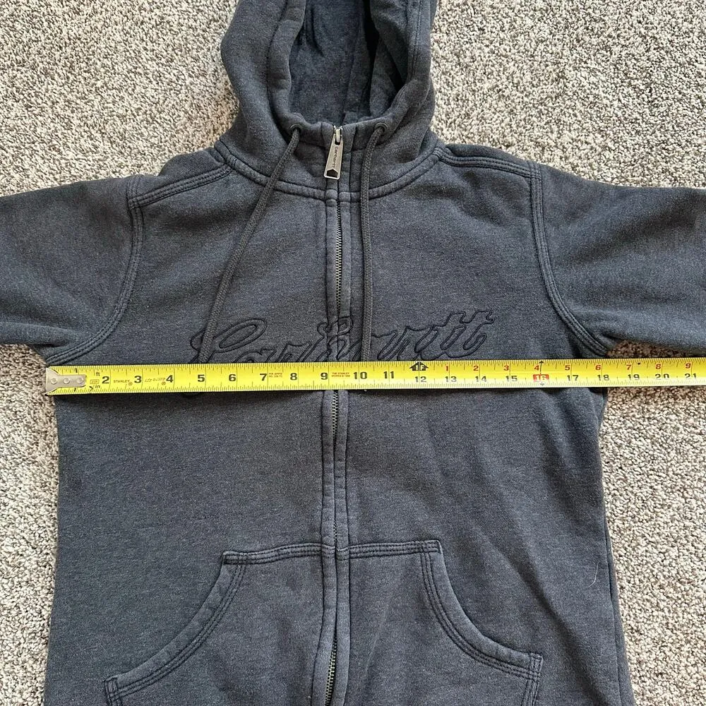 Carhartt dark charcoal gray zip-up hoodie sweatshirt size XS - Image 10