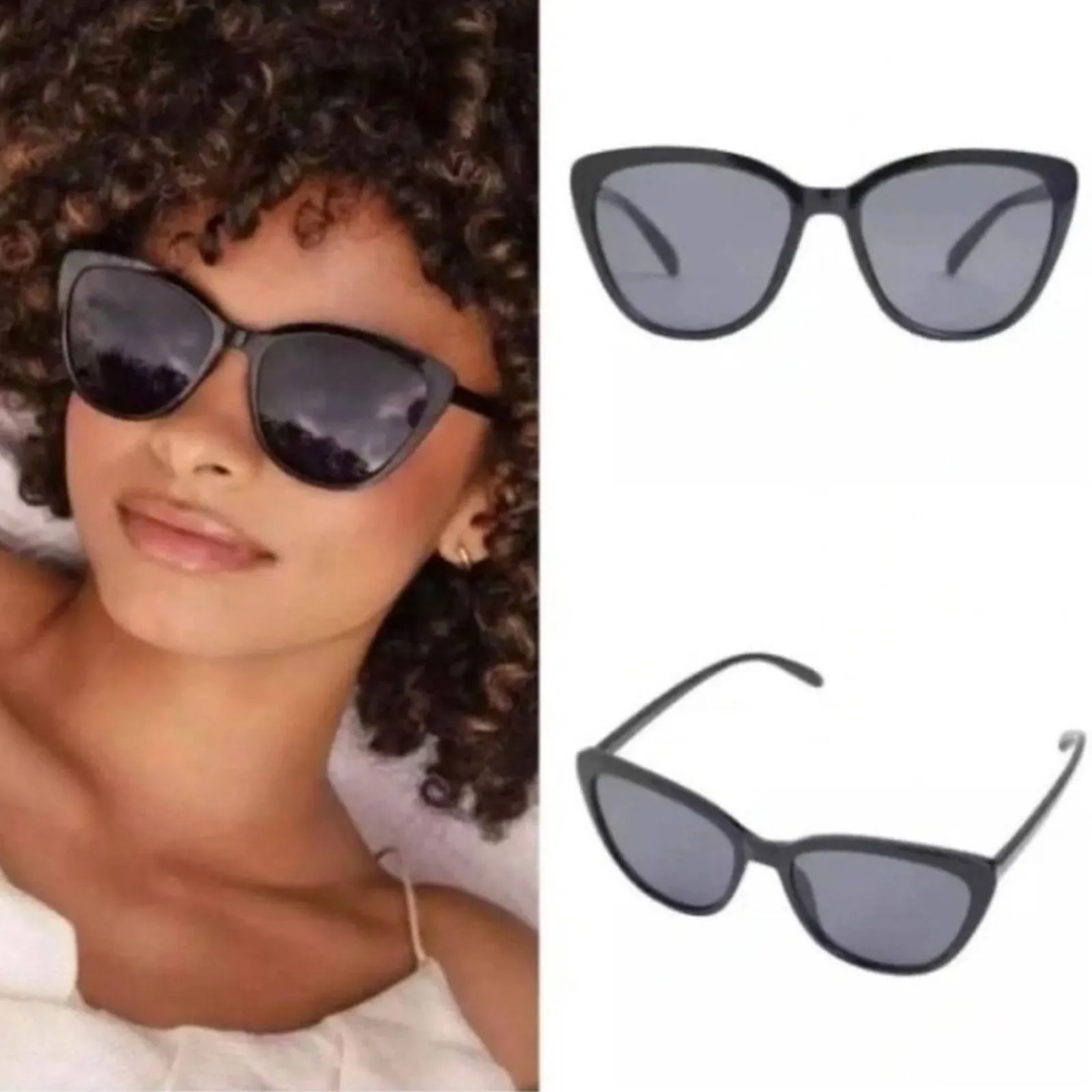 RACHEL ZOE Nina Sunglasses in Black, New with Tag and Case MSRP $98 - Image 2