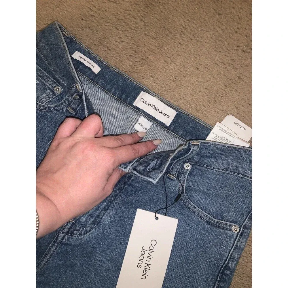 Calvin Klein High Rise Wide Leg Jeans 29/30 denim classic wide leg casual fall - Image 4