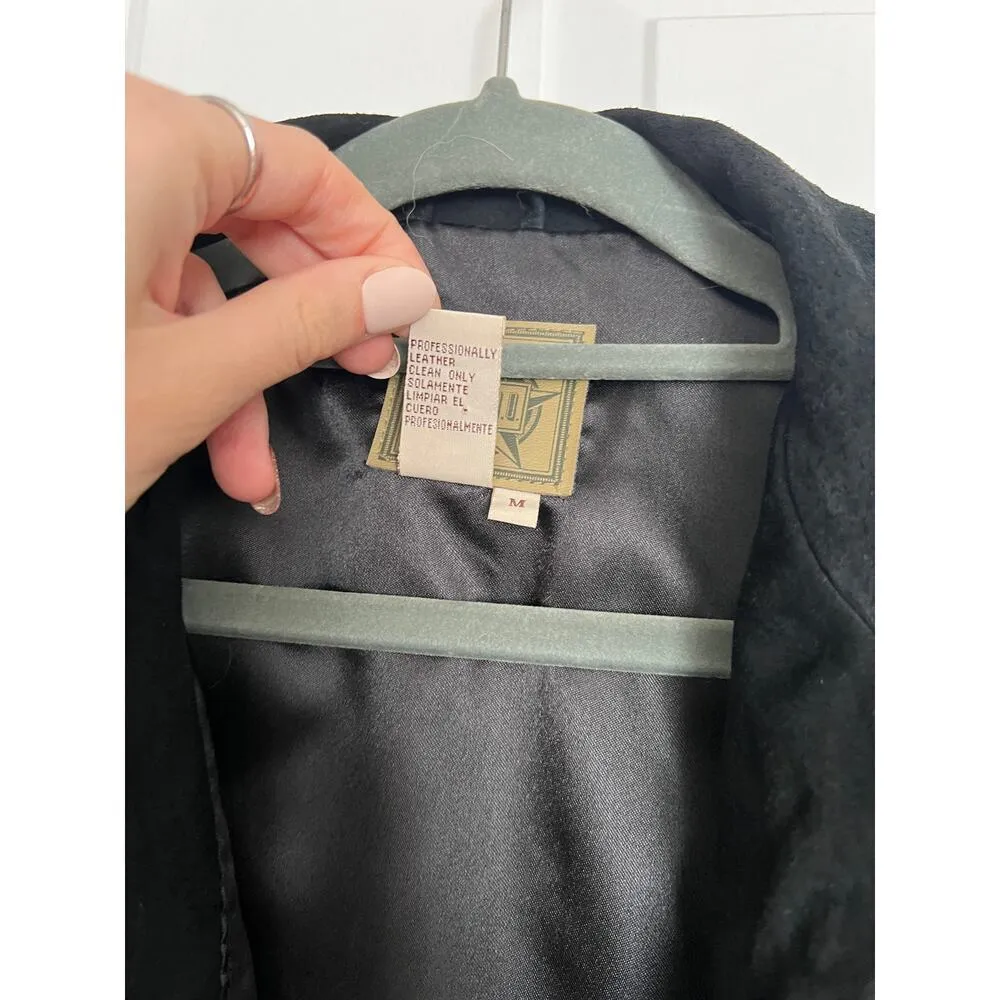 Vintage AMI Black Suede 100% Leather Shacket Jacket - Image 5