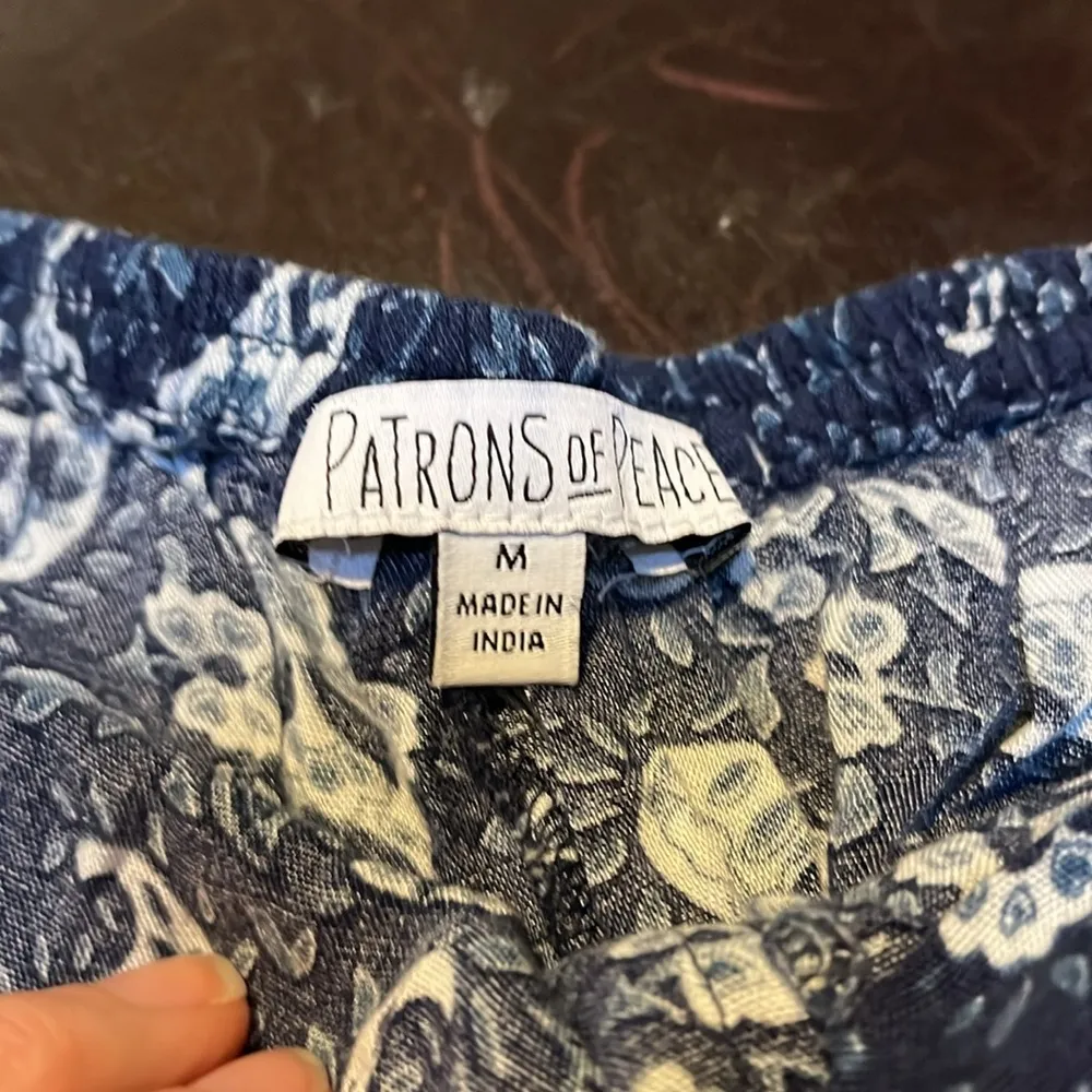 ☮️ shorts. Paisley. Blue/White. 16”(Length) by 14”(Waist). - Image 2