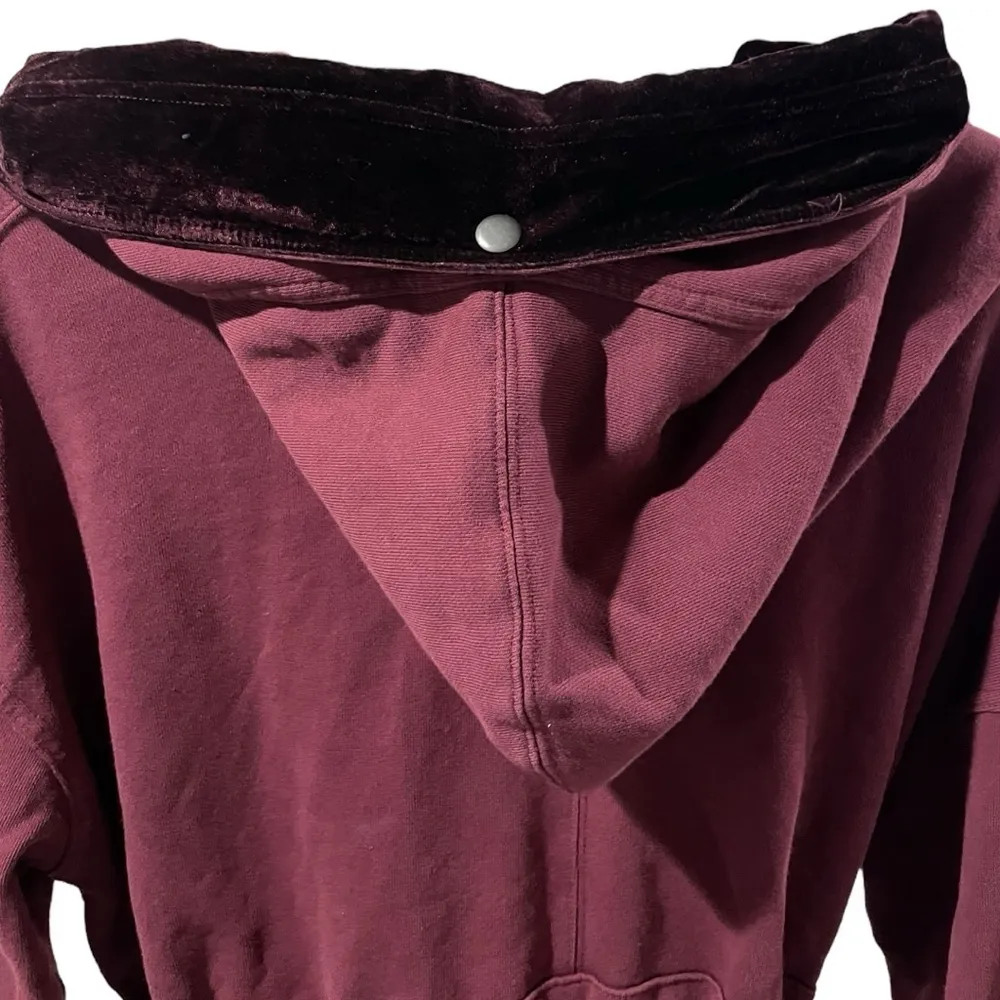 Free People Westwood Hooded Cardigan Women Small Velvet Robe Boho Long Duster - Image 10