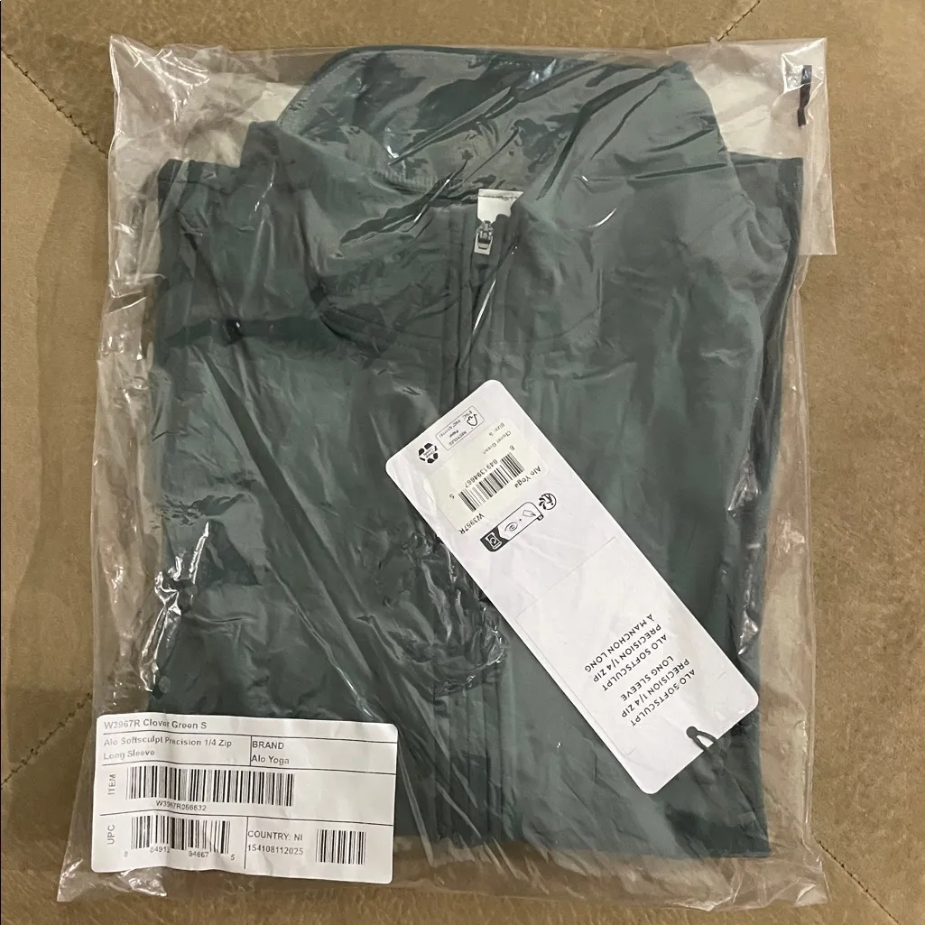 ALO Yoga Softsculpt Precision 1/4 Zip Long Sleeve Clover Green Size S - Image 12