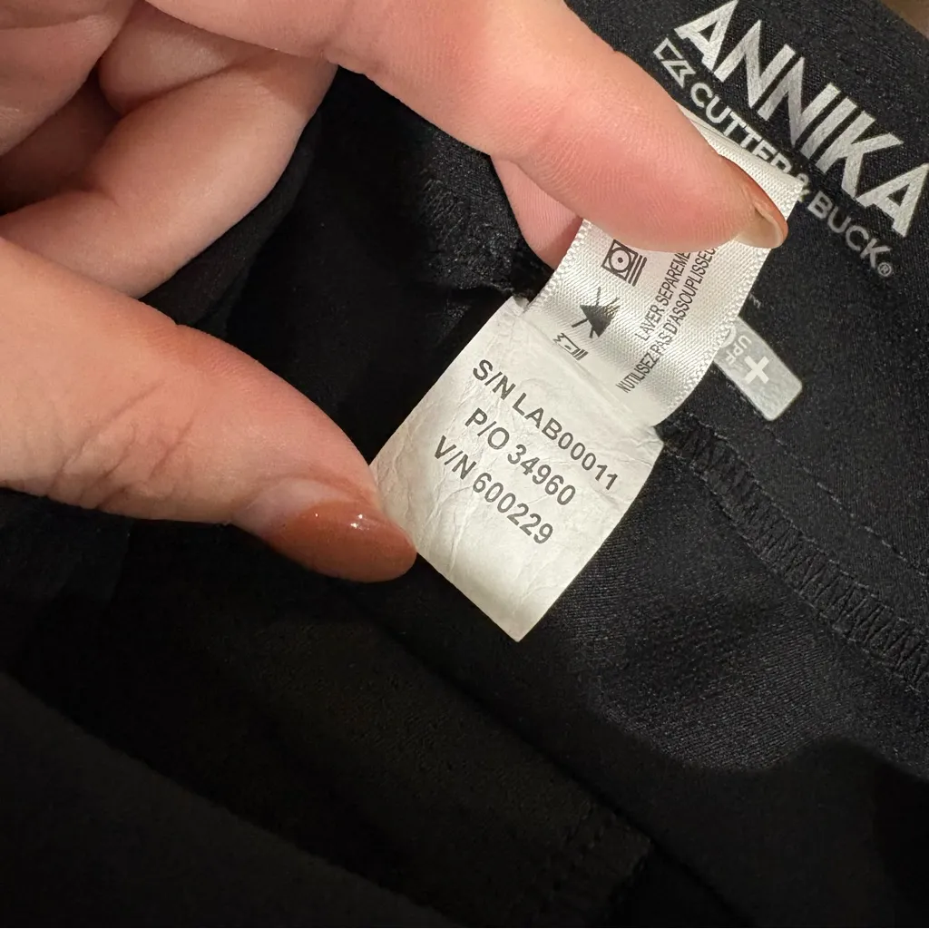 Annika by Cutter & Buck Black DryTec 50 UPF Active Outdoor Pants Size L Size L - Image 4