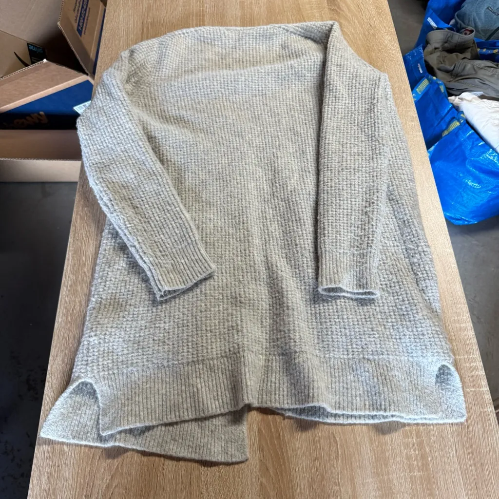 Madewell Wafflestitch Cardigan Sweater in Heather Fog Grey Size XSmall GUC - Image 9