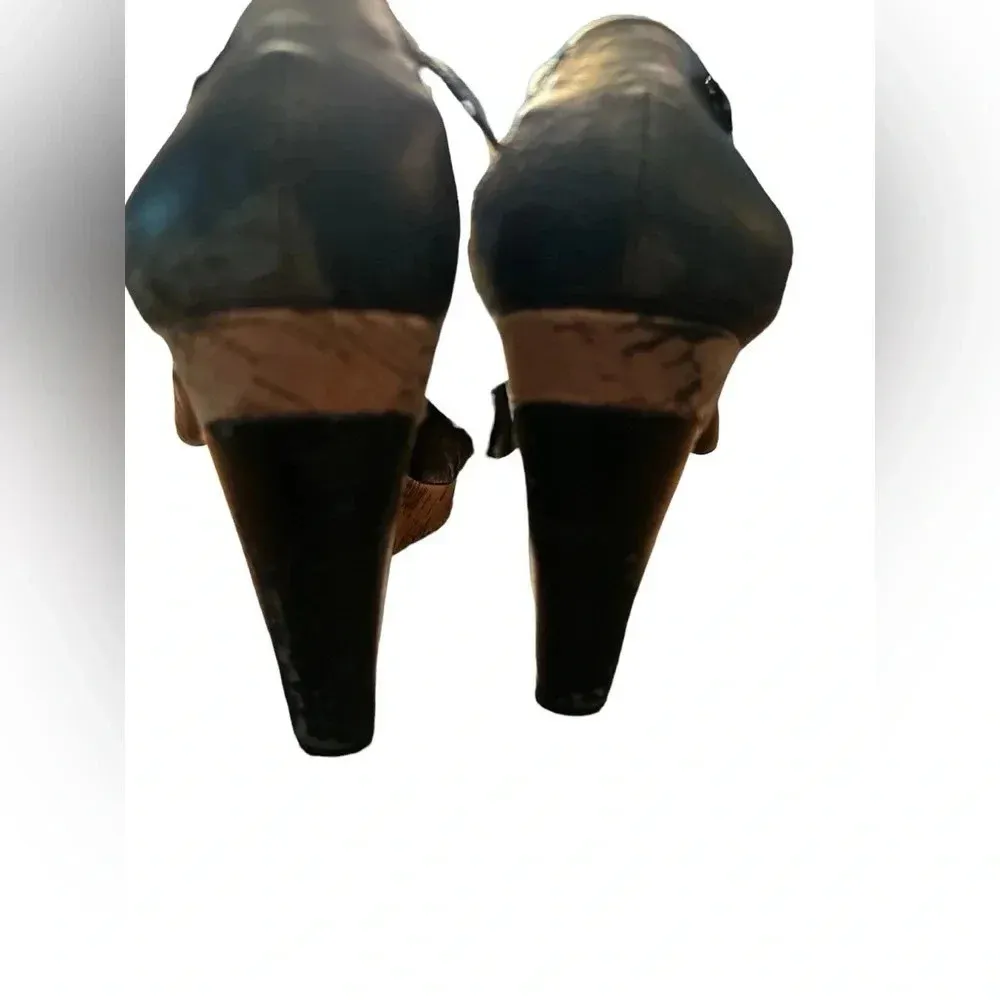 White House Black Market black wedge sandals - Image 3