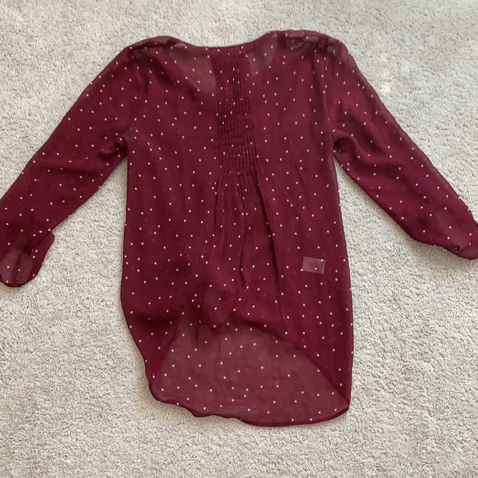 Daniel Rainn Sheer Polka Dot Blouse Sz S - Image 8