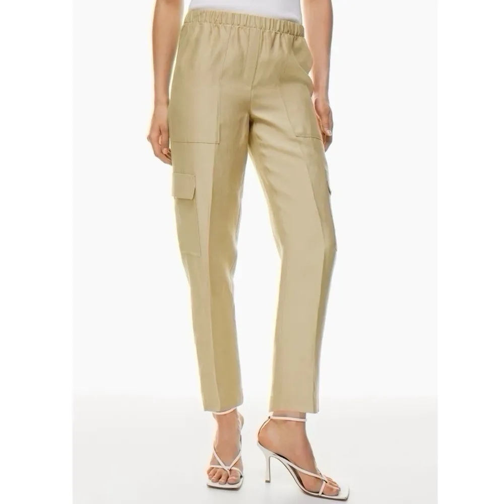 Aritzia Babaton Titan Linen Cargo Pants Humus Beige - Image 7