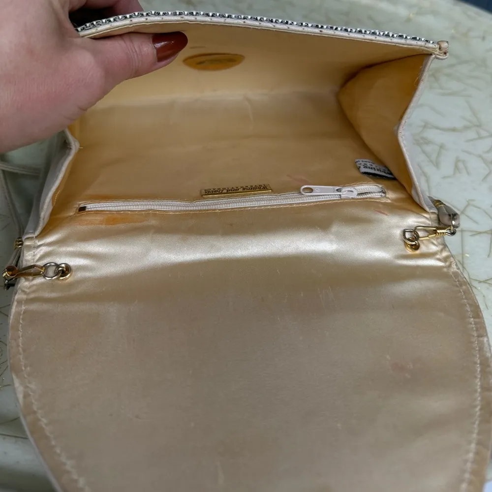 Vintage Whiting & Davis Ivory Metal Mesh Crossbody Bag - Image 7