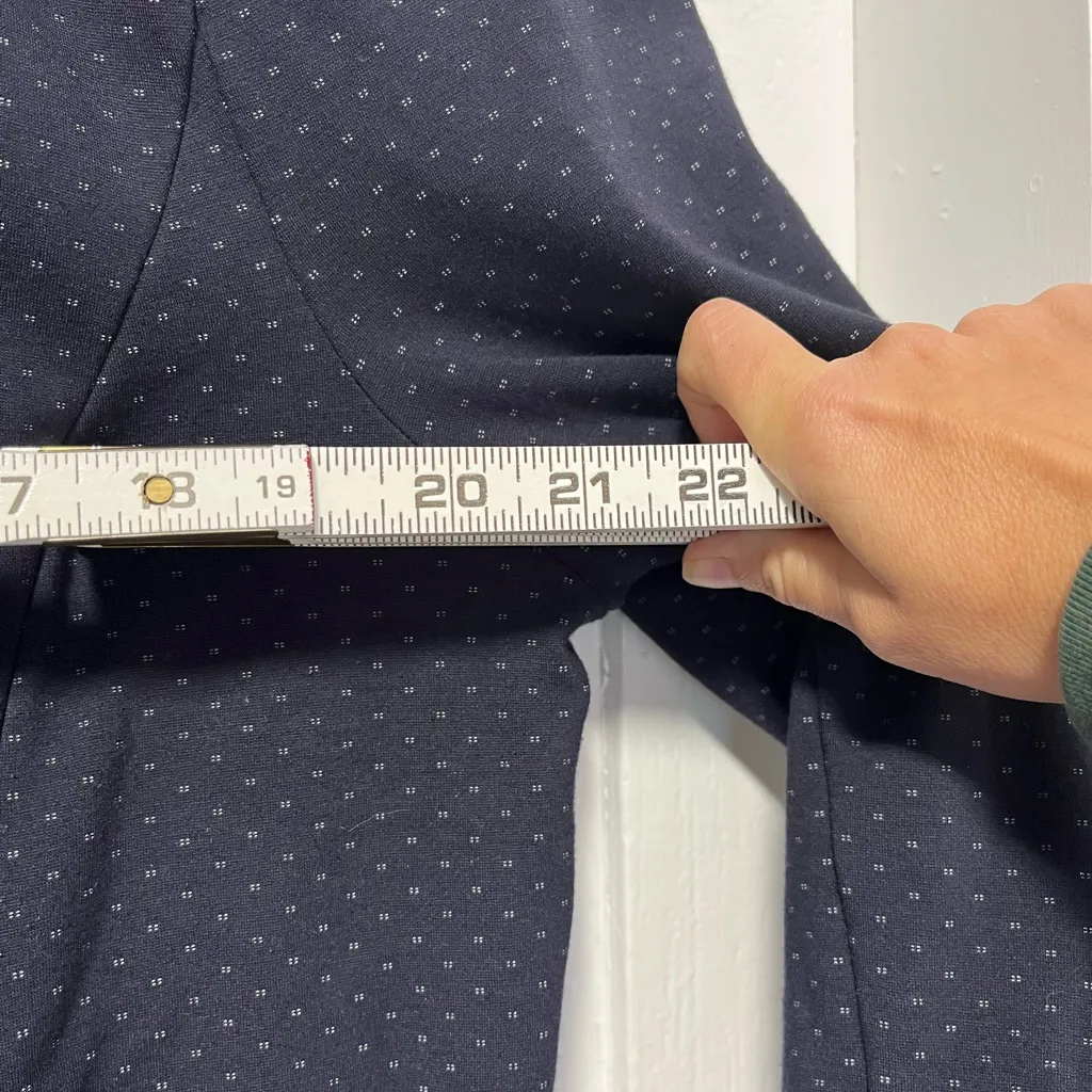 CAbi  Navy Blue  and white collared Carriage Jacket 5658 Size XL - Image 8