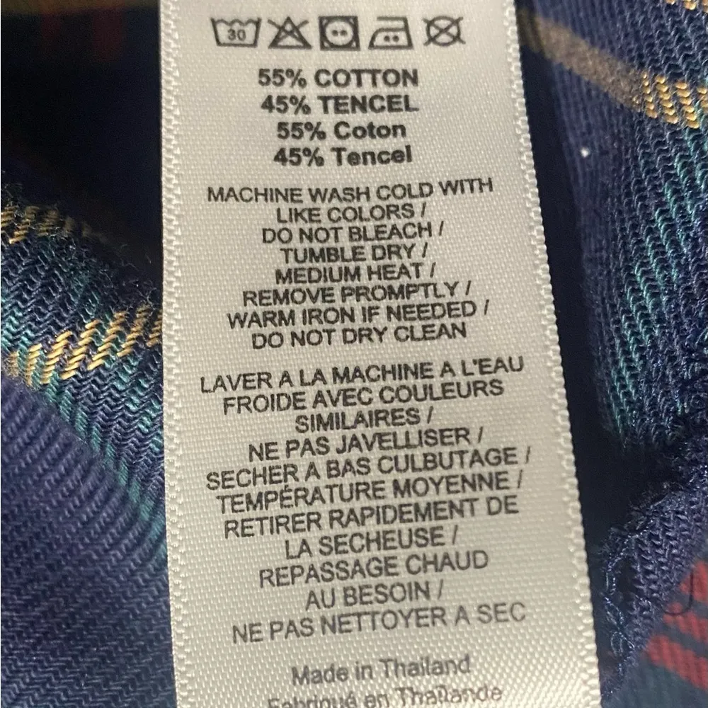 Parker Dress Blue, Red and Green Long Sleeve V-Neck - Image 8