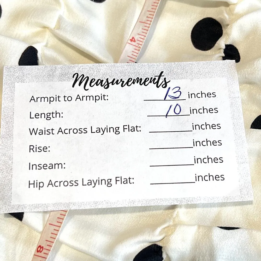 Zara Polka Dot Crop Top Size XS Balloon Sleeve Smocked Ruching Cream Black - Image 4