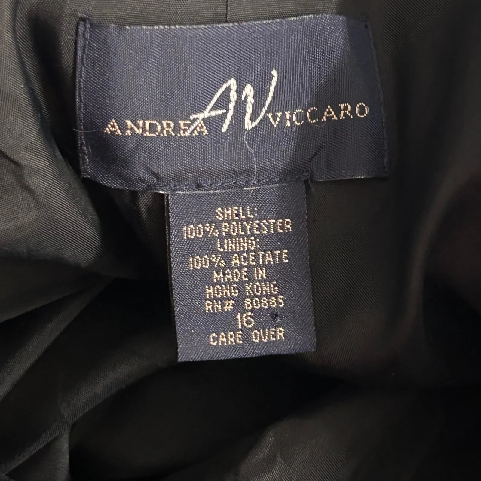 Andrea Viccaro Vintage Womens‎ Suit Set 14 Professional Office Career Formal Black - Image 6