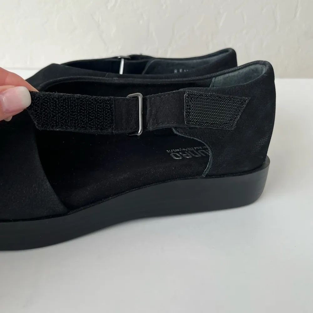 Munro Peyton open toe suede leather sandals black 8.5 - Image 6