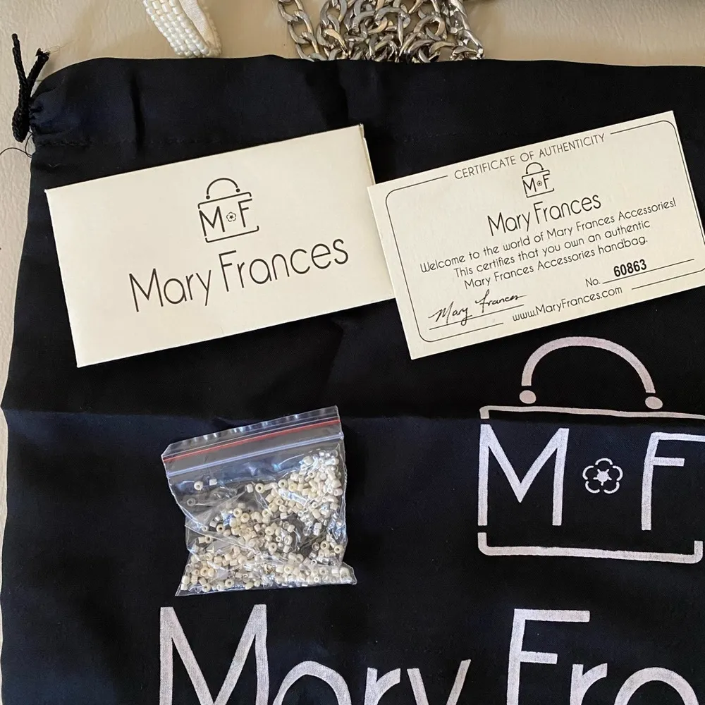 Mary Frances Cherish Embellished Bow Crossbody Bridal Clutch Handbag Purse w/COA - Image 5