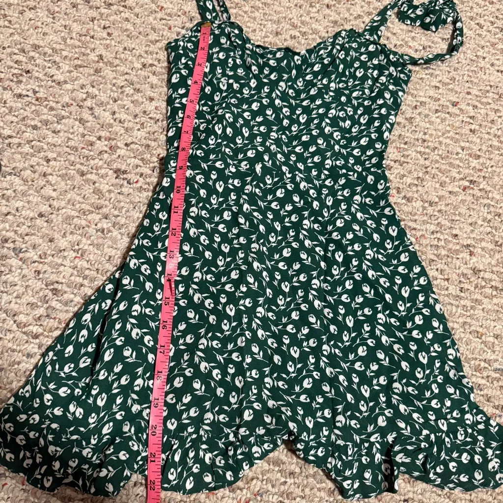 Reformation Christine Ruffle Minidress Green- Size 2 - Image 9