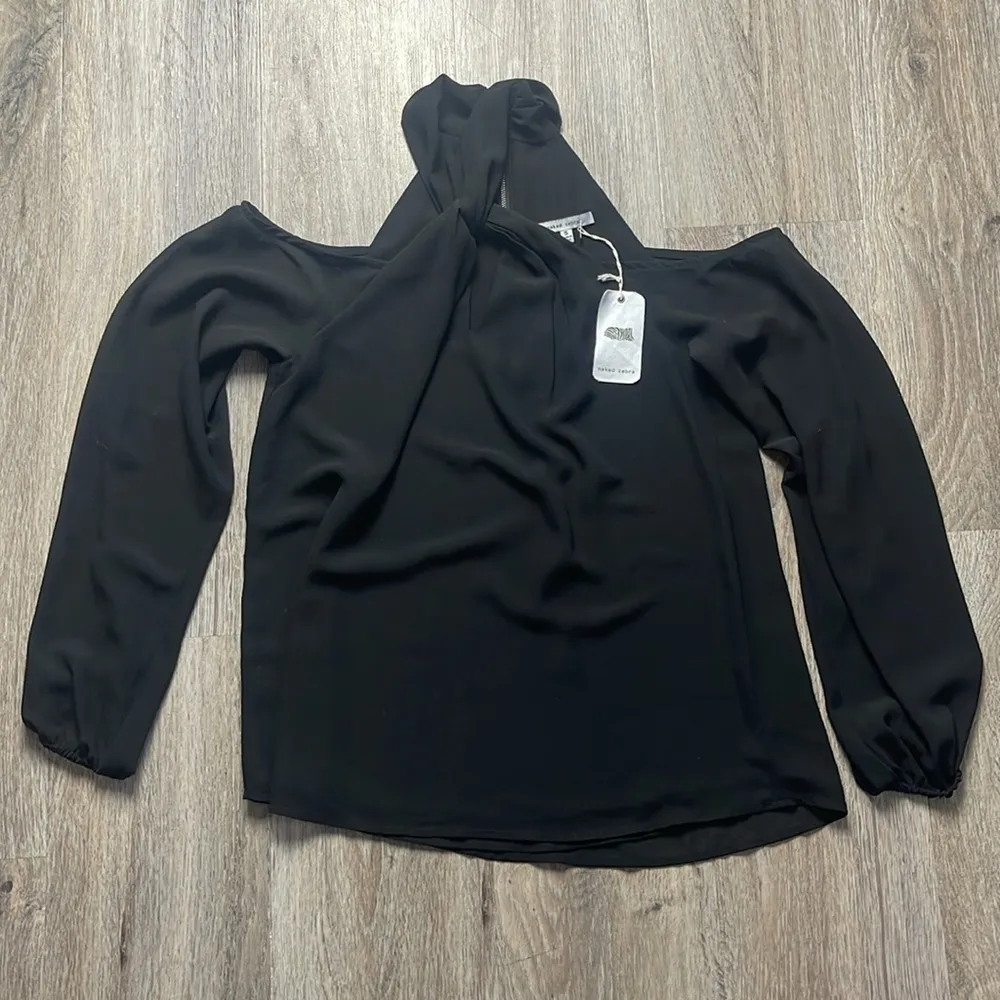 Naked Zebra/VICI Chic Black Cold Shoulder Top - Image 4