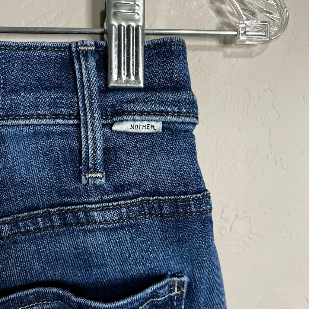 MOTHER The Hustler Ankle In One Trick Pony High Rise Flare Denim Jeans Blue Size 25 - Image 12