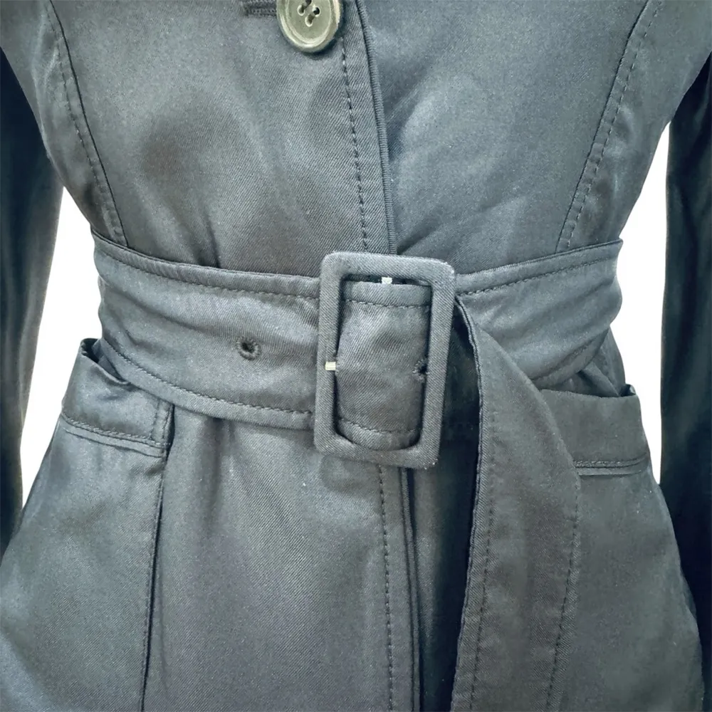 Prada 100% silk belted blazer jacket in navy blue - Image 9