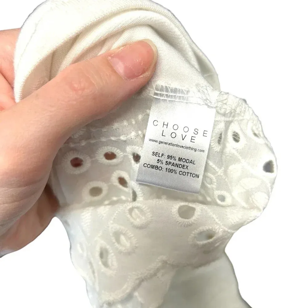 Generation Love Nola Eyelet Lace‎ Top In White Size Medium - Image 11