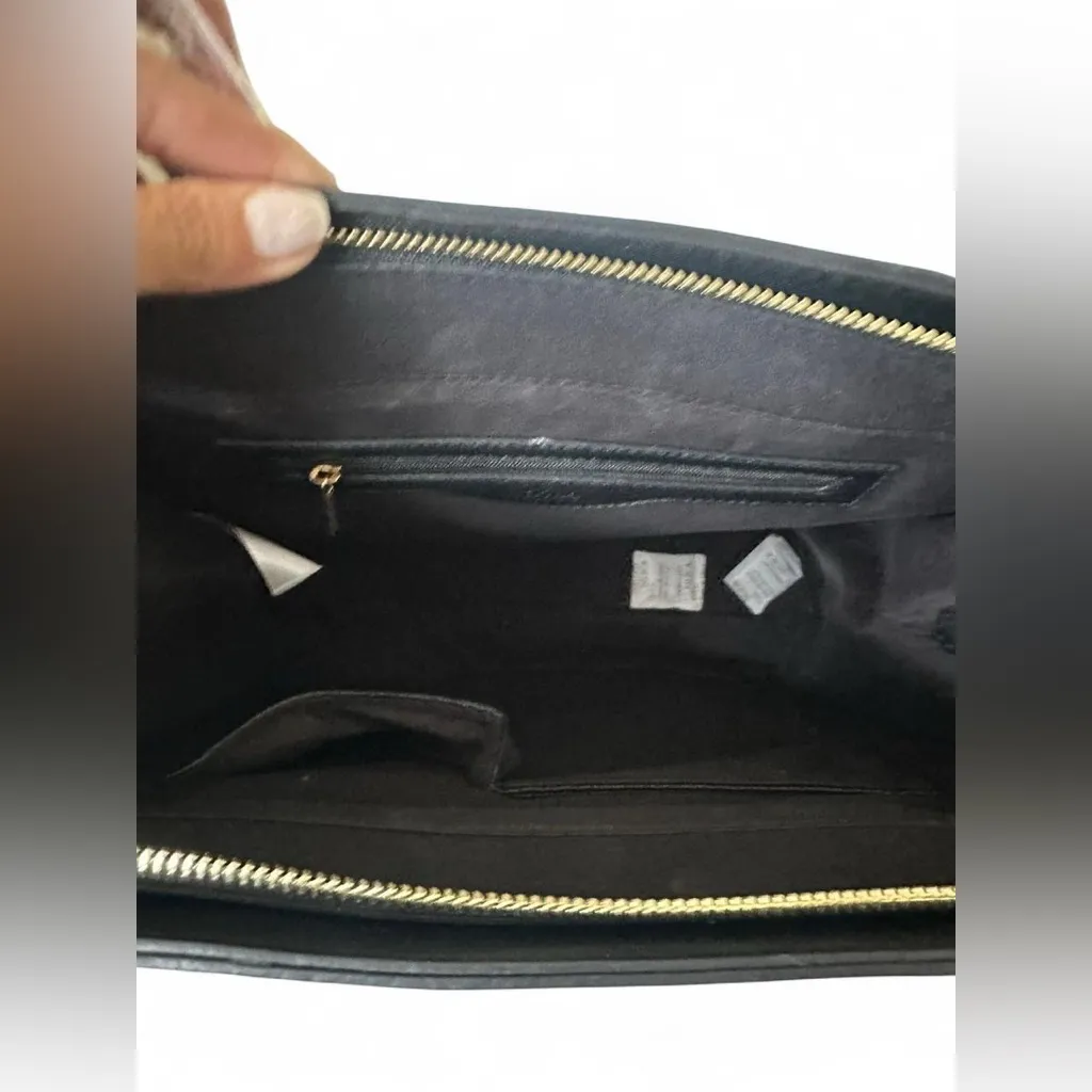 Trina Turk Black Vegan Leather Color Block Tote Bag w/ Crossbody Strap NWT $148 - Image 6